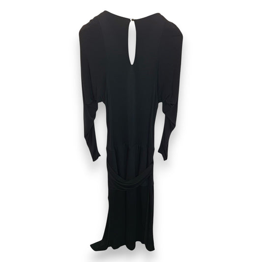 Etienne Aigner Black Dress with Batwing Sleeves & Mid-Wrap