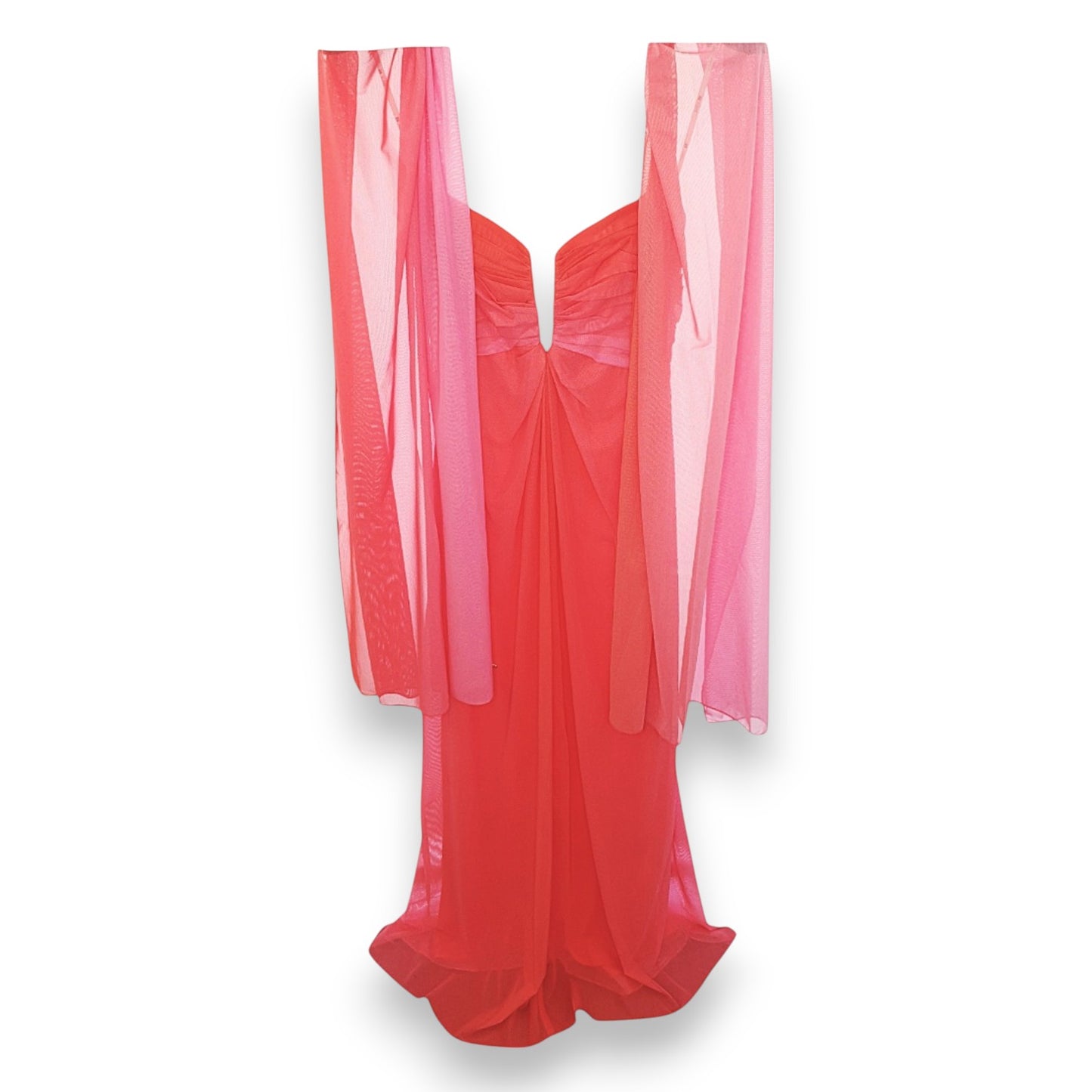 Robe sans manches Tadashi rose/orange pour homme avec châle