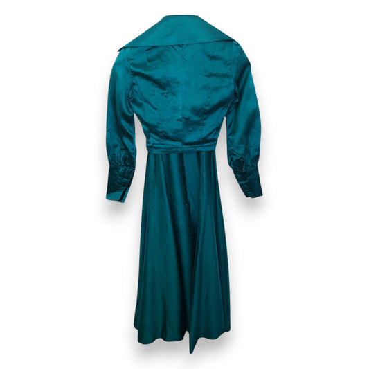 Teal Sleeveless Dress with Short Jacket