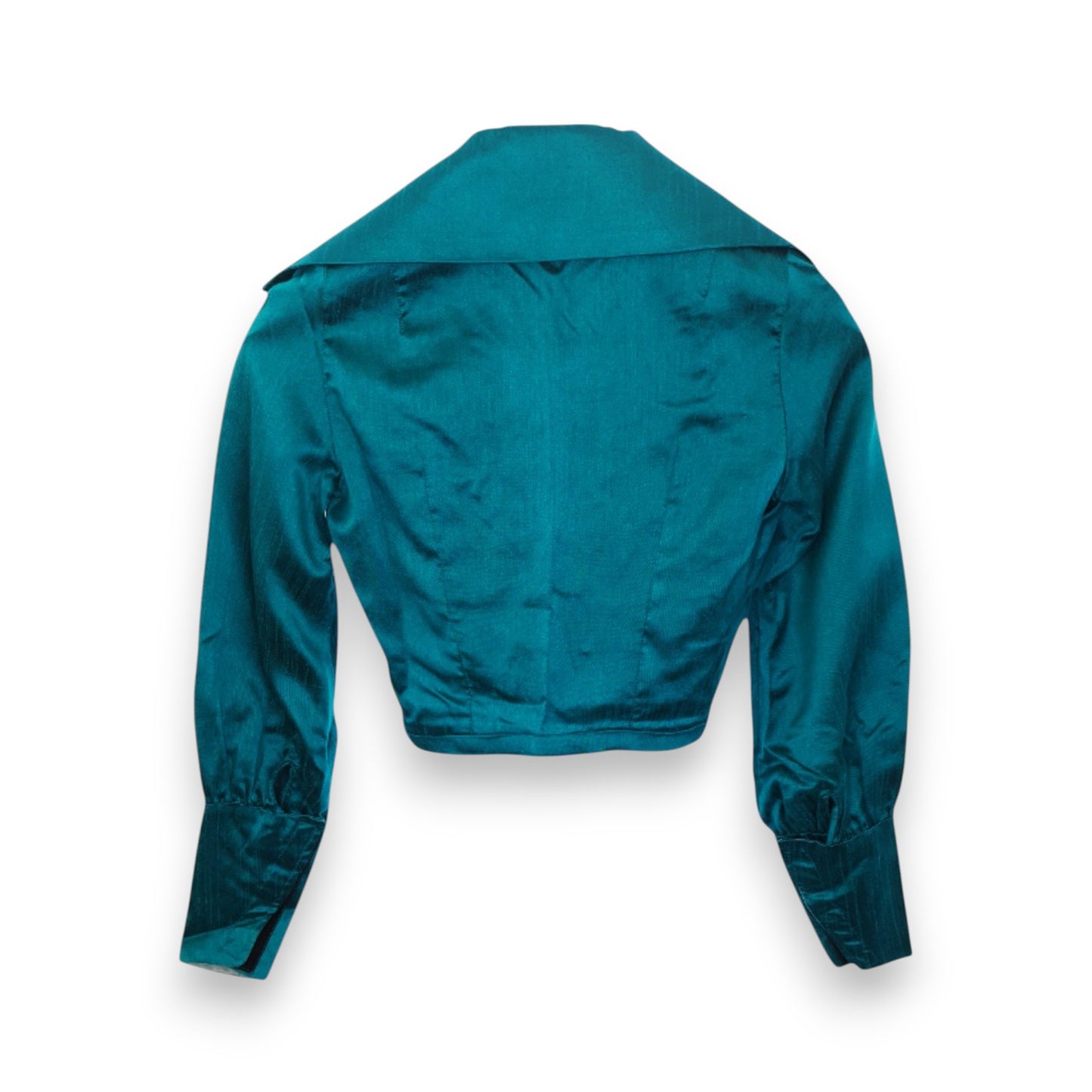 Robe sans manches bleu sarcelle avec veste courte