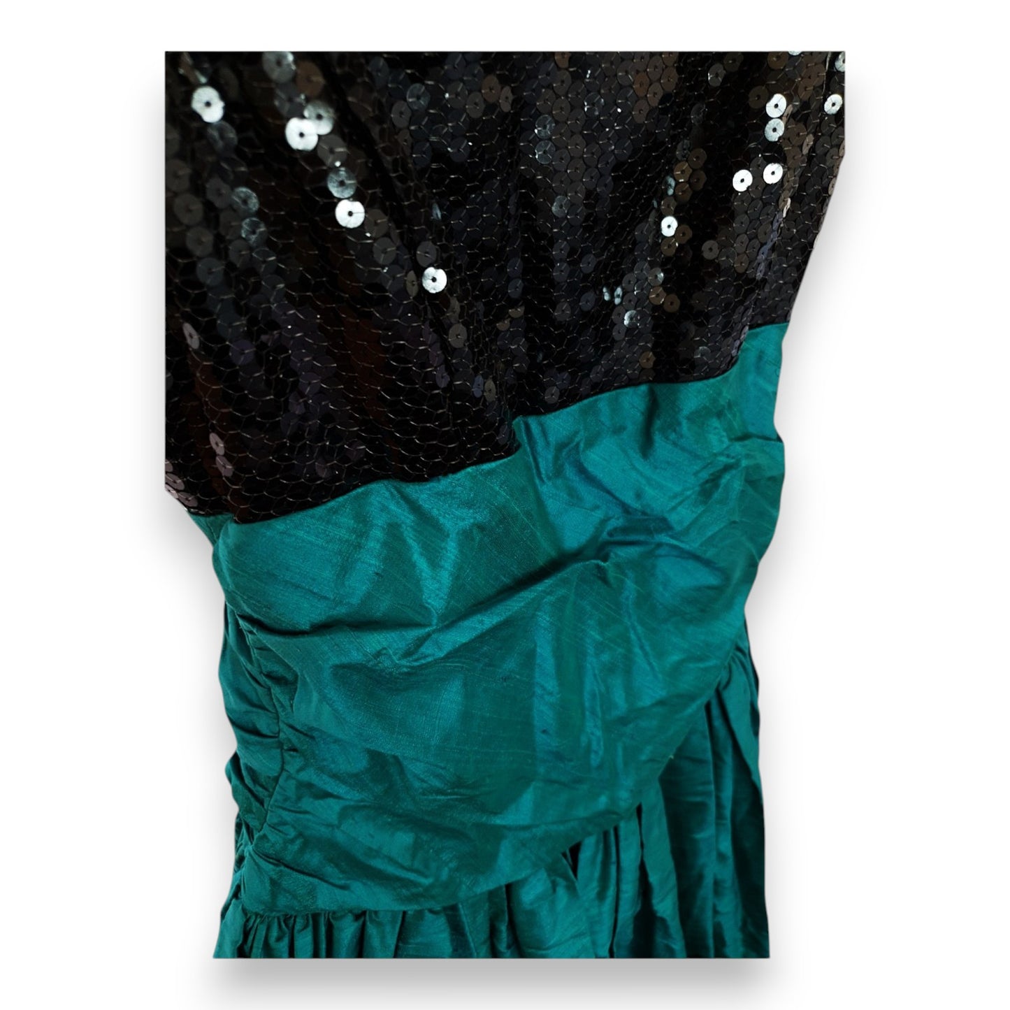 Robe Laksana vert sarcelle à paillettes noires