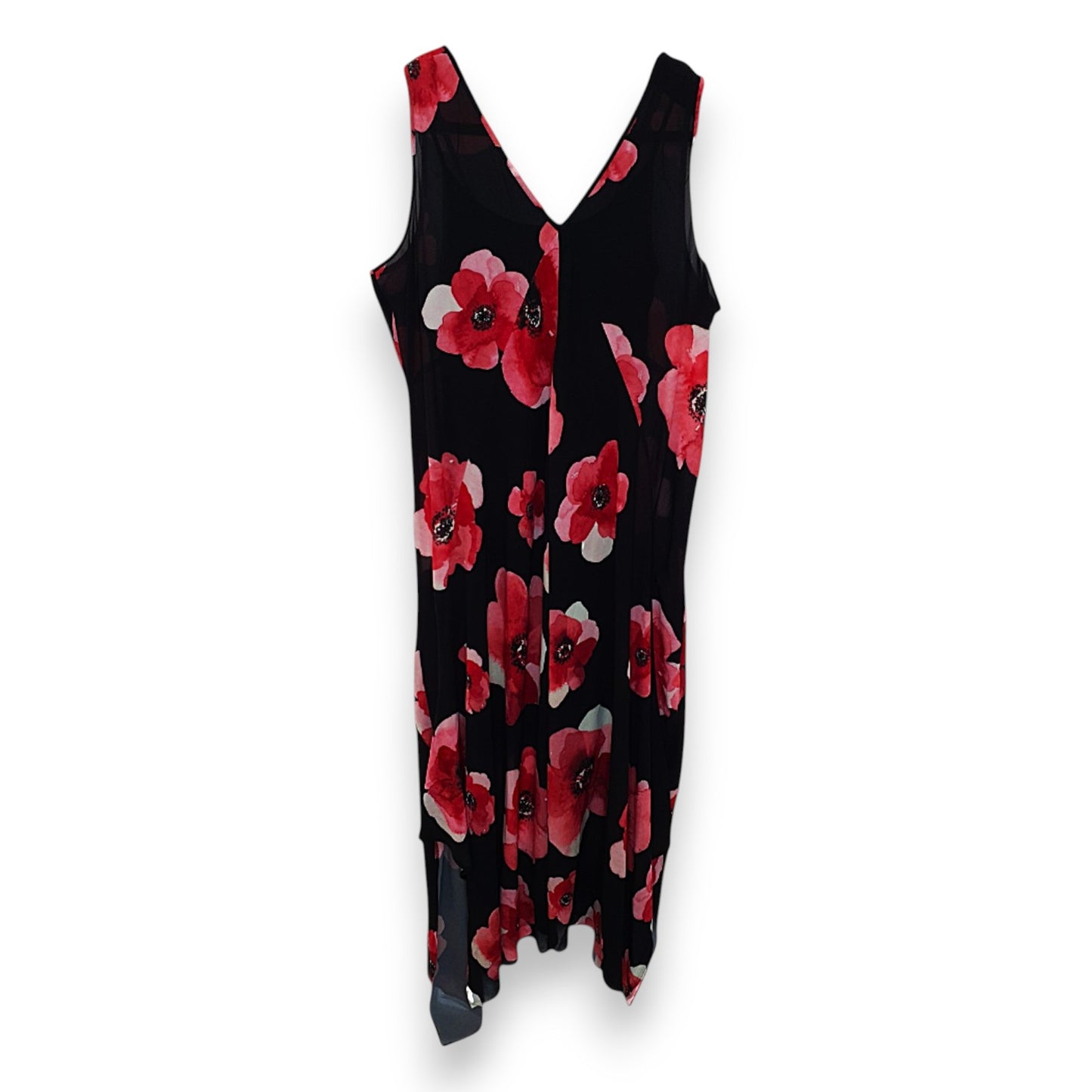 Robe noire à motifs de fleurs roses de John Rocha