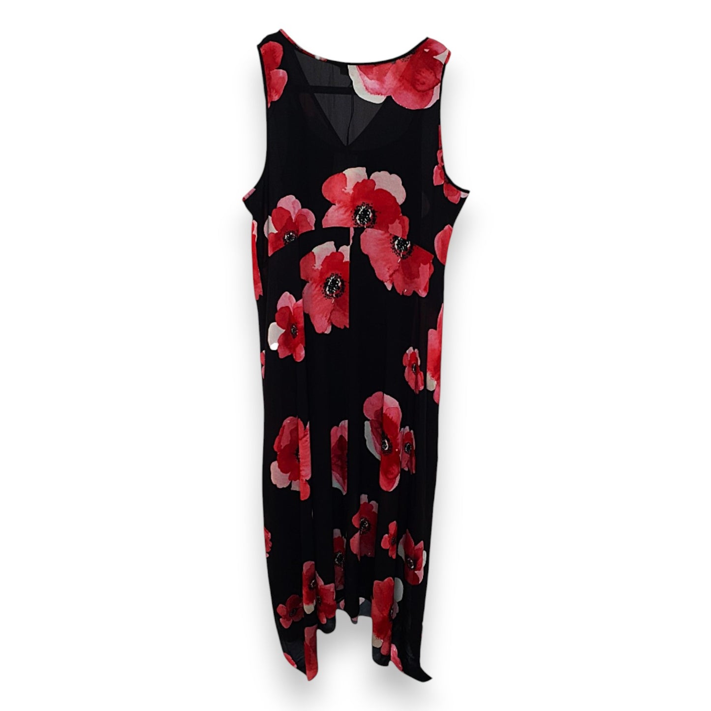 Robe noire à motifs de fleurs roses de John Rocha