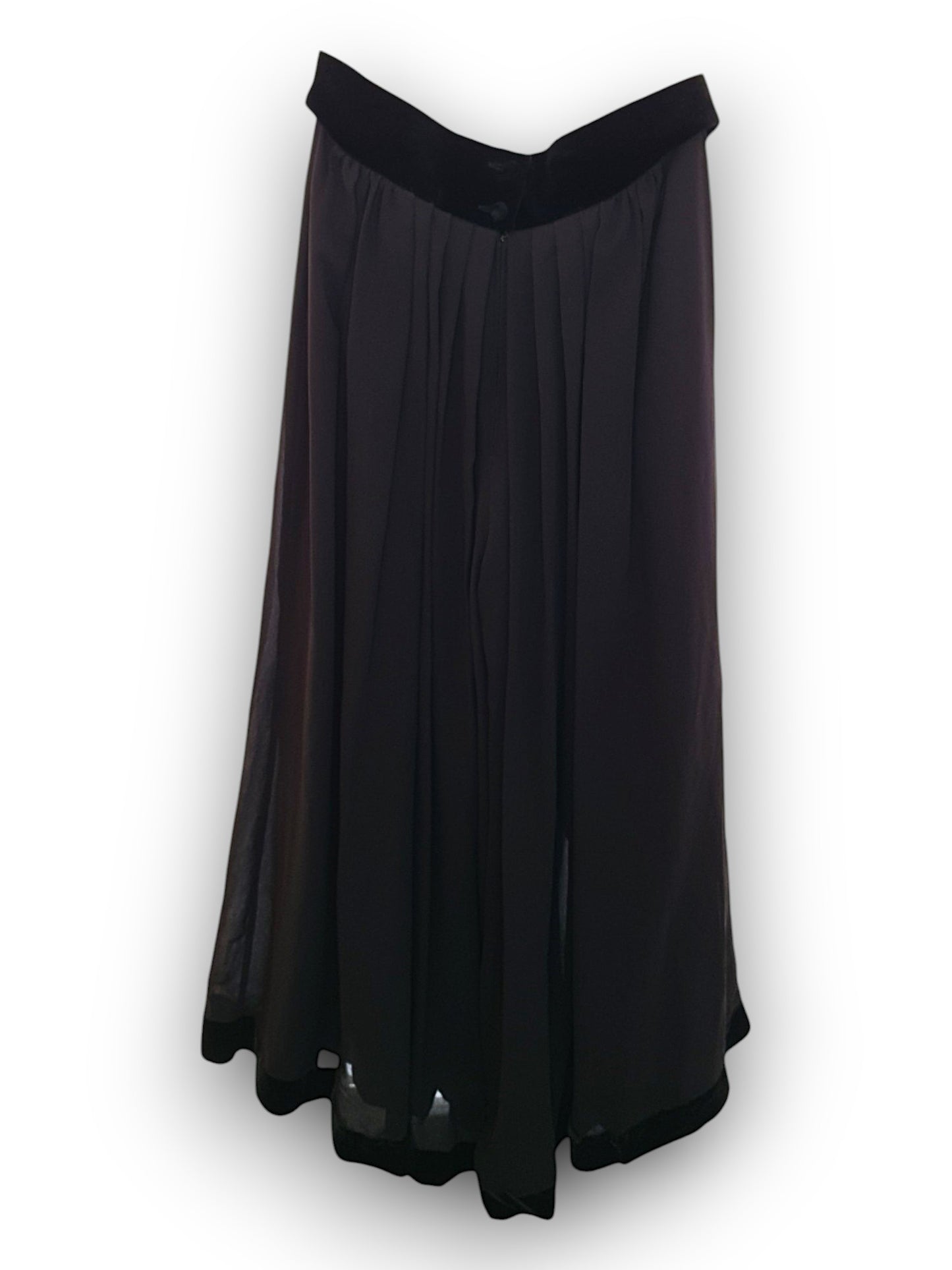 Evening Life Made by Schreck Black Velvet 2-Piece Jacket & Trousers with Gold Pattern
