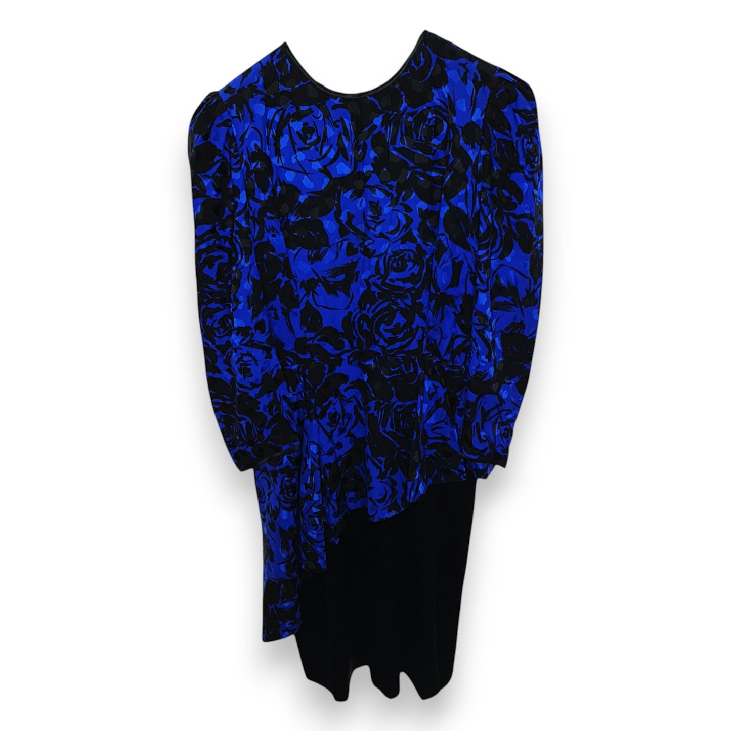 Robe fleurie noire et bleue Sylvia Michel