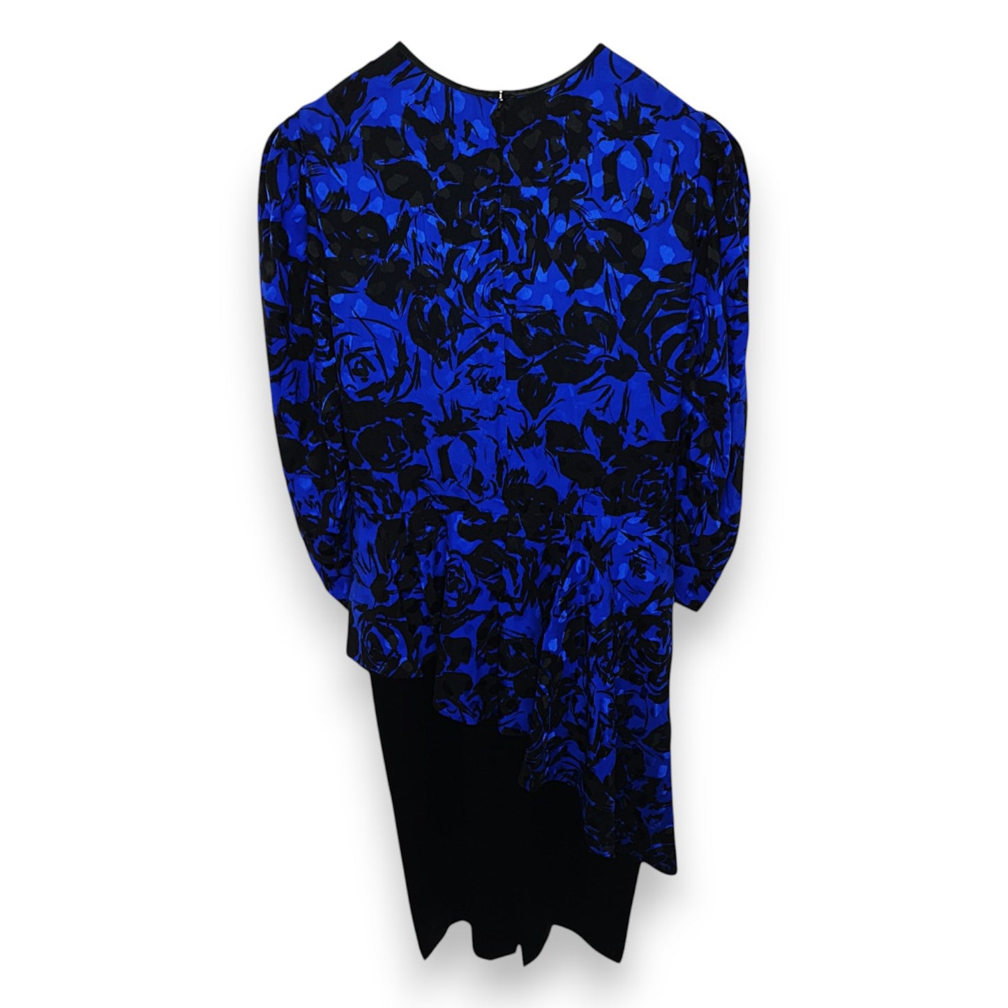 Robe fleurie noire et bleue Sylvia Michel