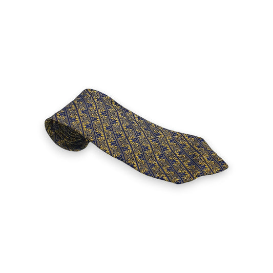 Silk House London Gold & Navy Patterned Tie