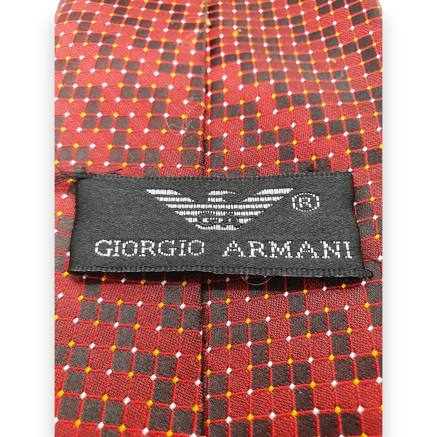 Cravate à carreaux rouges Giorgio Armani