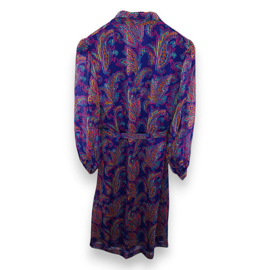 Jersey Masters London Purple & Green Paisley Style Pattern Dress