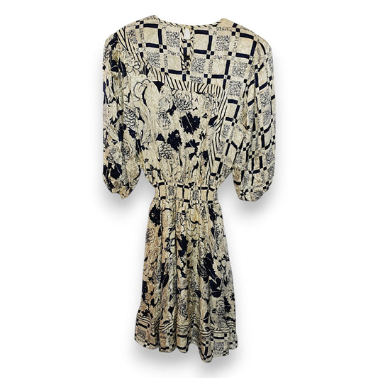 Diane Freis Original White with Blue Patterns Dress