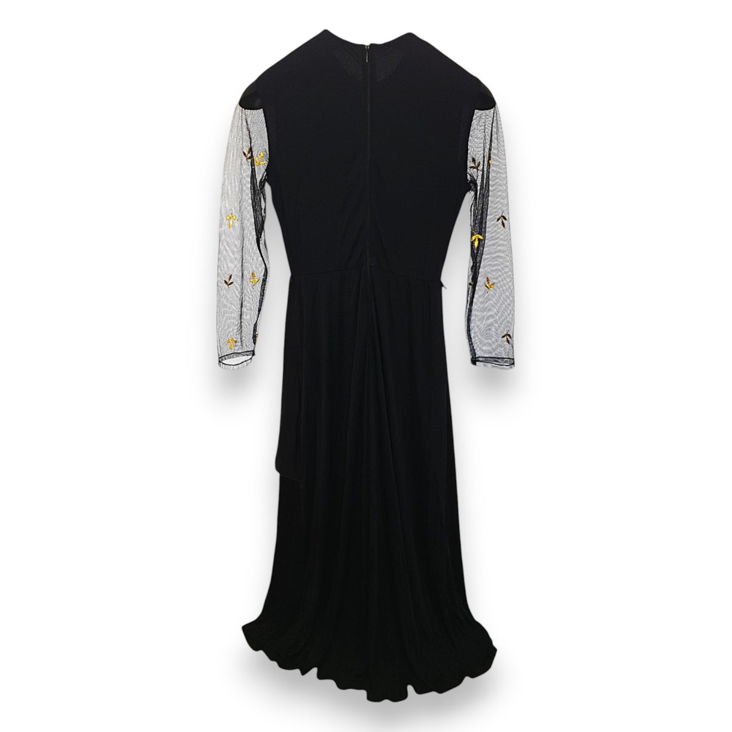 Robe Vera Mont noire à feuilles dorées
