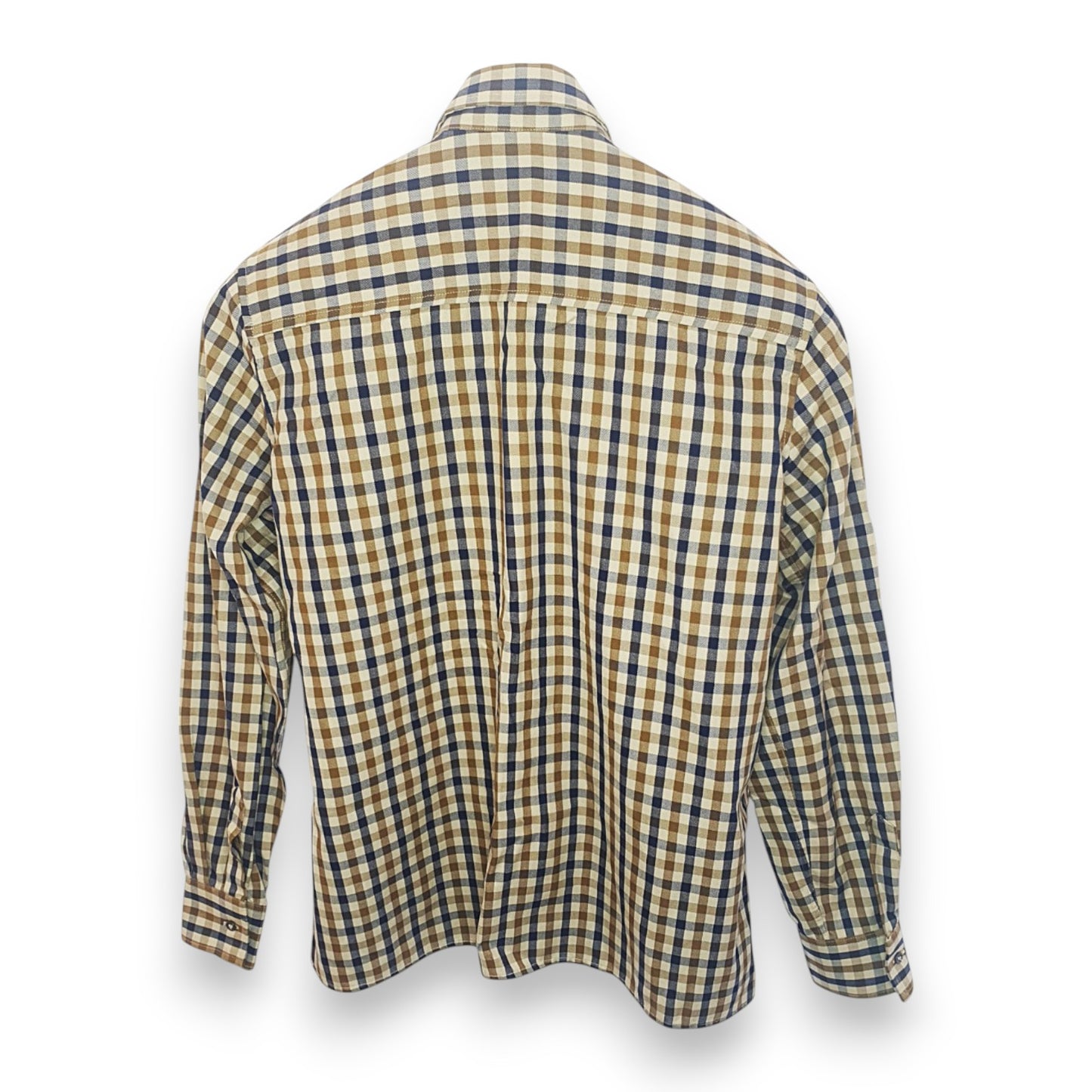 Chemise à carreaux crème, marron et bleu Aquascutum of London