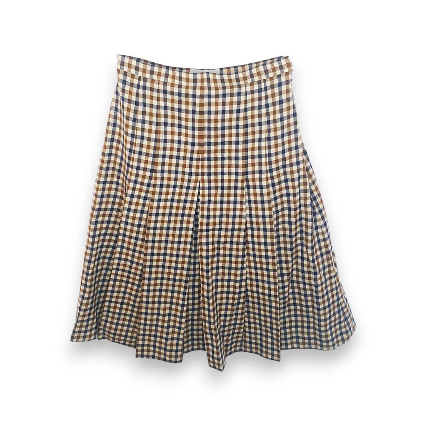Falda a cuadros color crema, marrón y azul de Aquascutum of London
