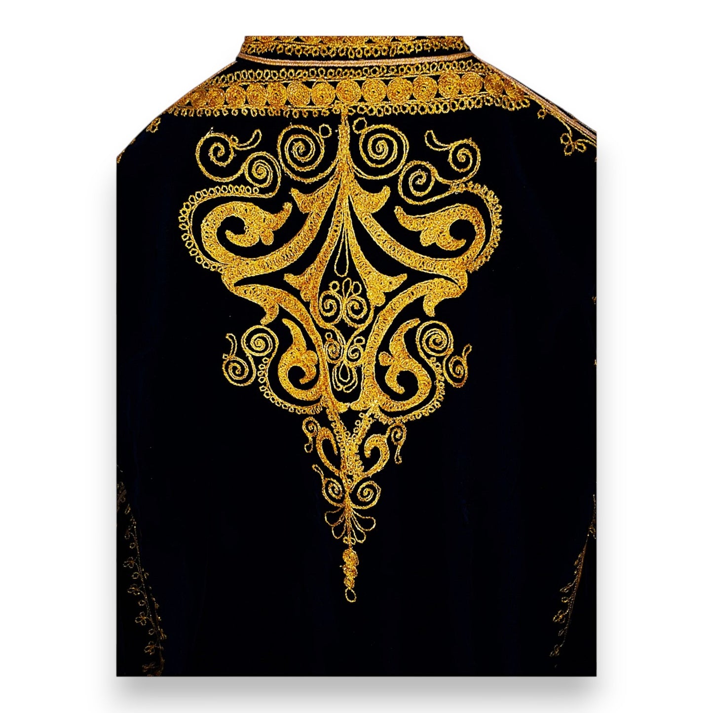 Kaftan Black Dress with Gold Detailing