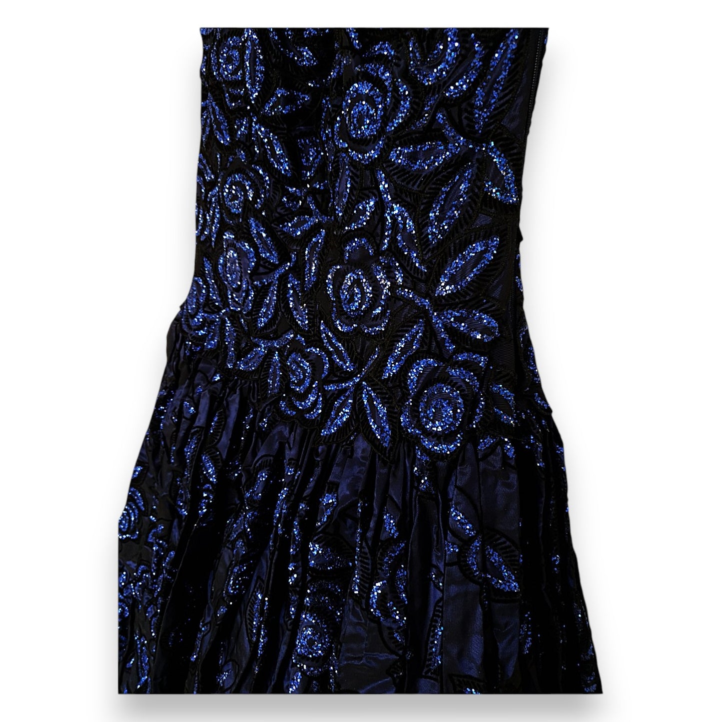 Robe de bal à sequins floraux de créateur Jiki Monte-Carlo Creations