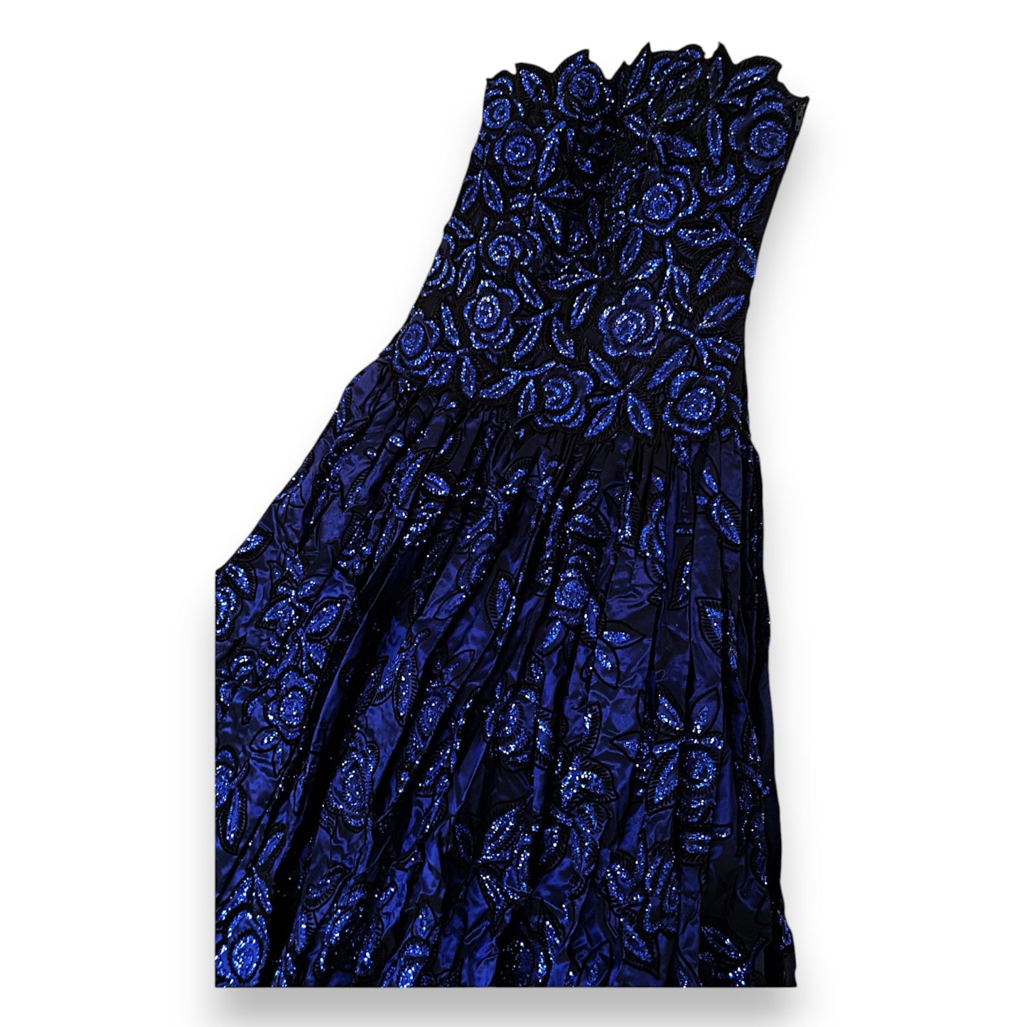 Robe de bal à sequins floraux de créateur Jiki Monte-Carlo Creations