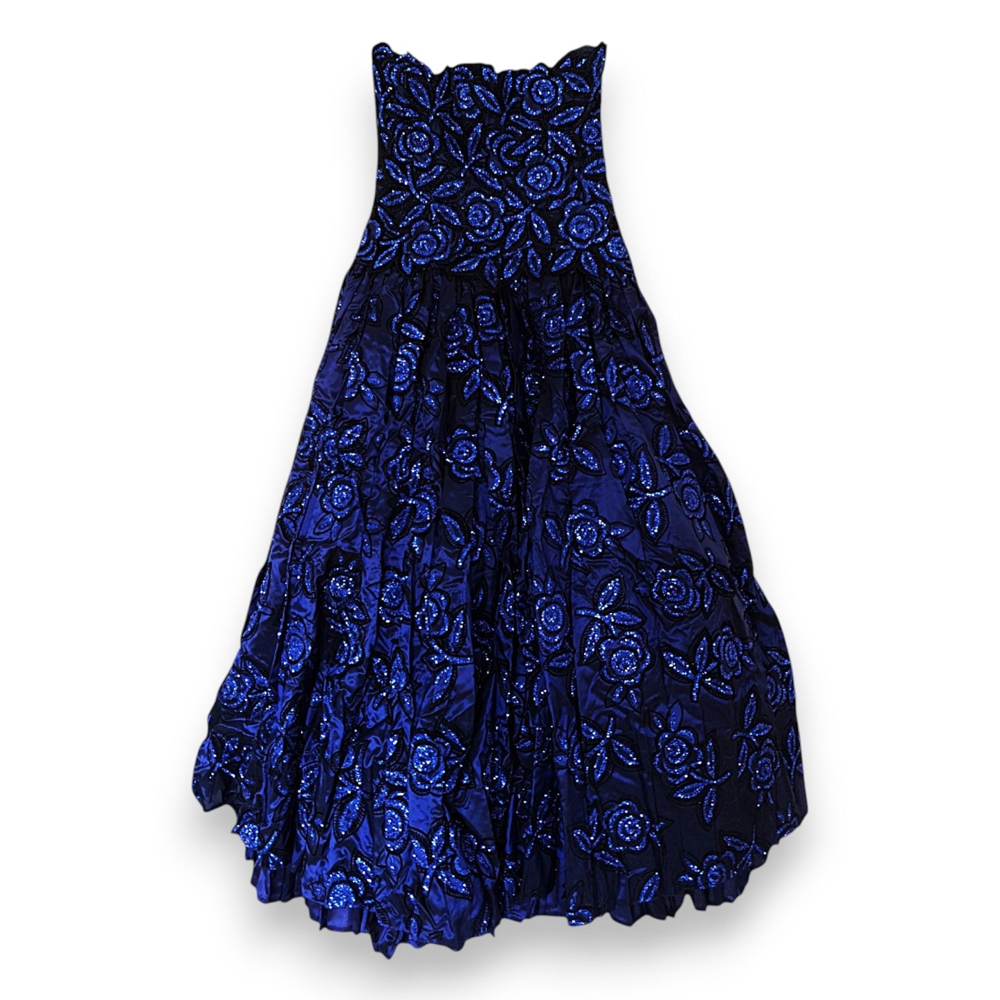 Robe de bal à sequins floraux de créateur Jiki Monte-Carlo Creations