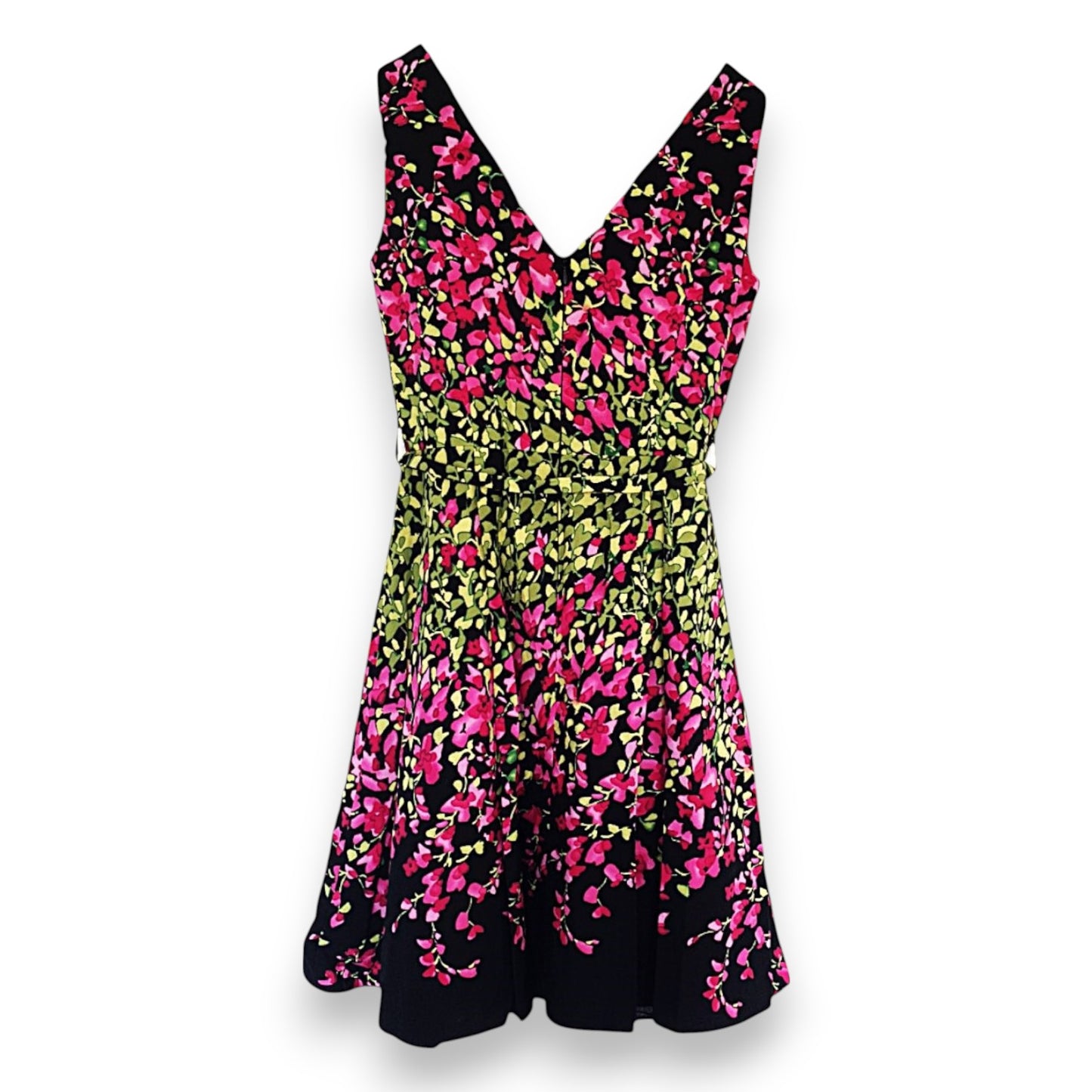 Edición especial de Redherring: Vestido negro con flores rosas y verdes