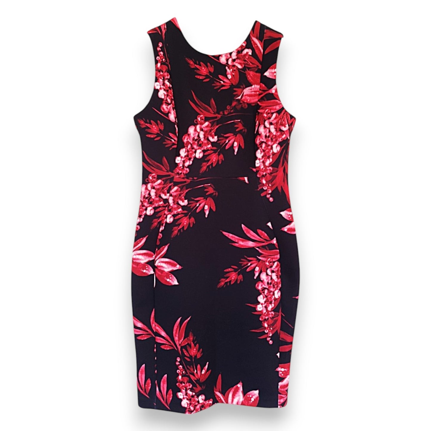 Robe noire à fleurs rouges Calvin Klein