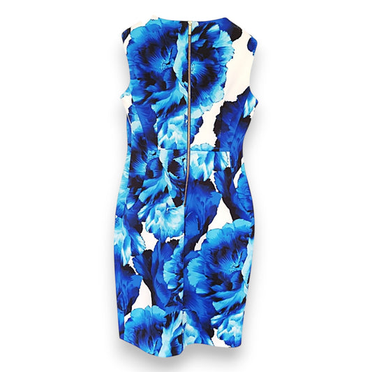Calvin Klein White Dress with Blue Flowers
