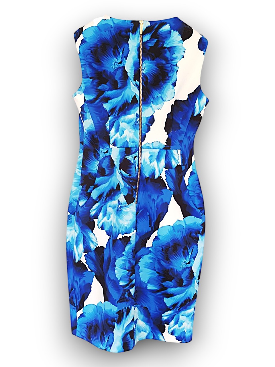 Calvin Klein White Dress with Blue Flowers
