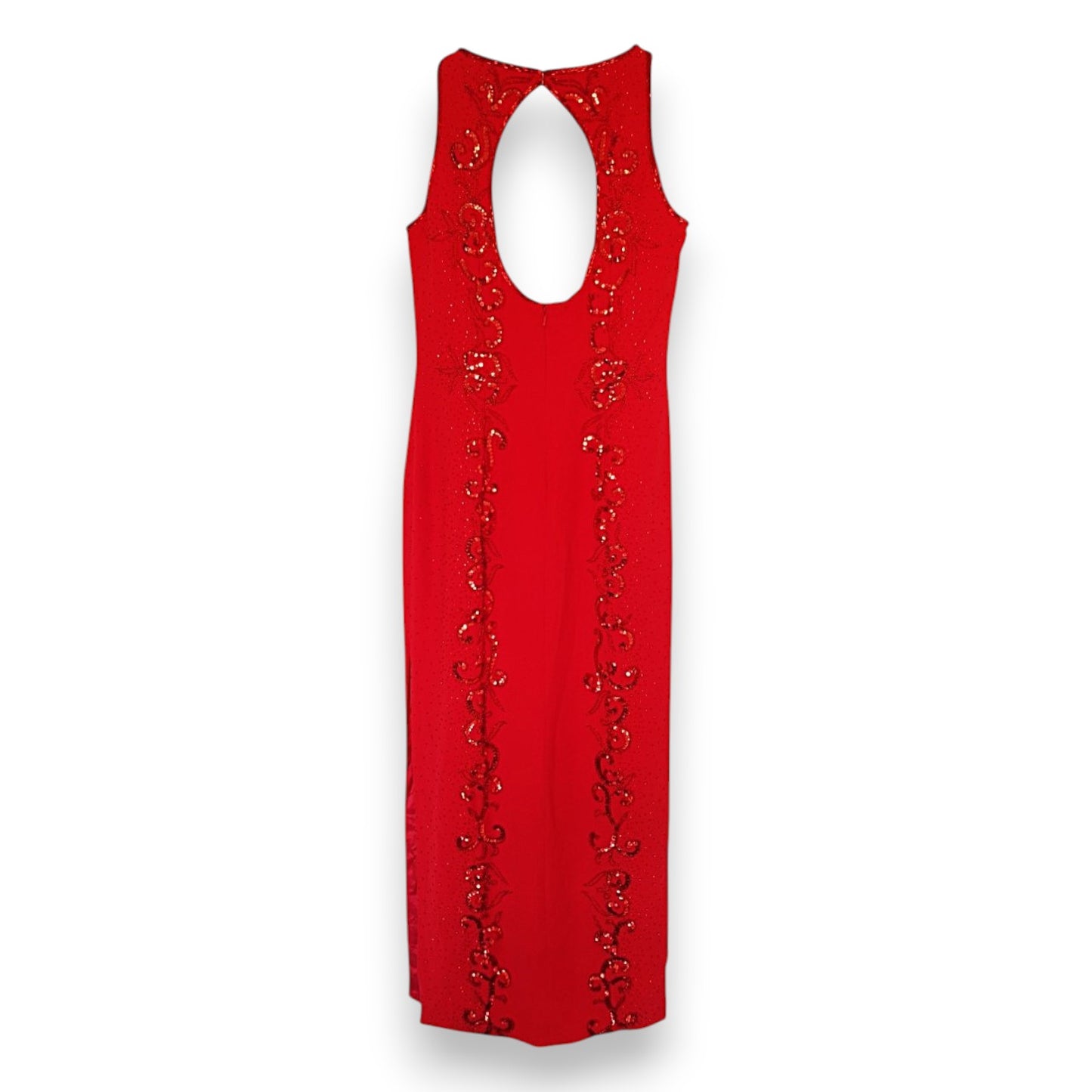 Robe rouge à perles et paillettes de la collection Bella Diasa