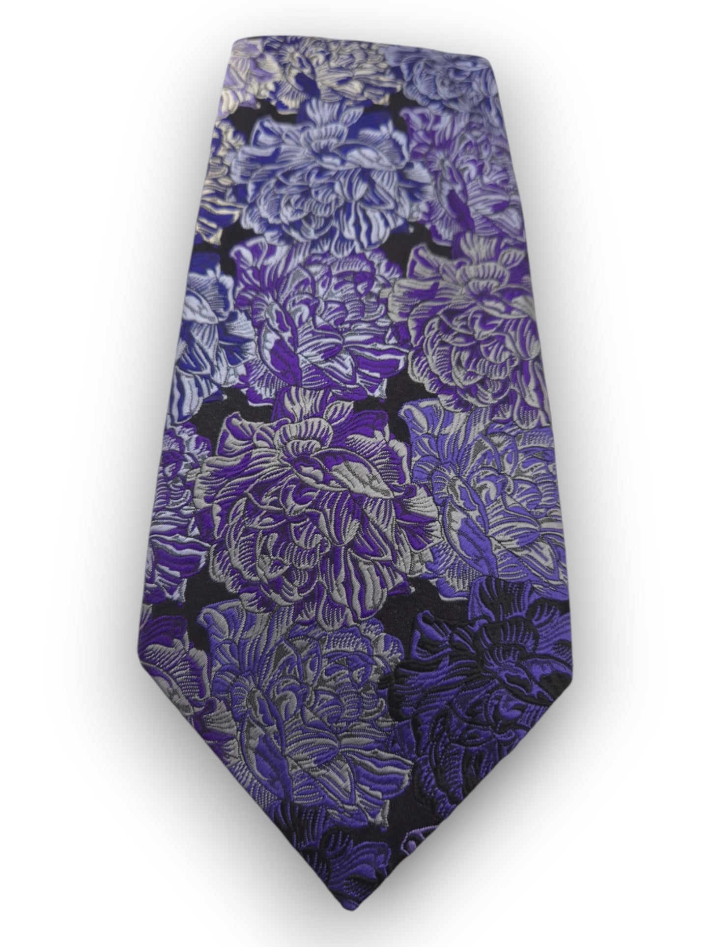 Duchamp Black/Purple Floral Tie