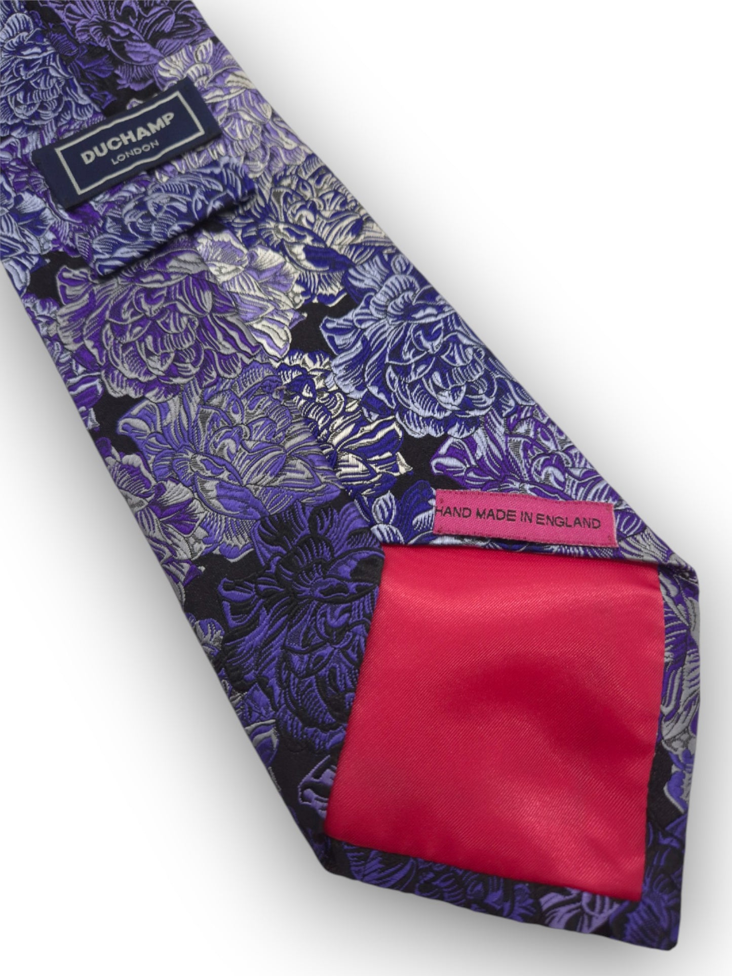Duchamp Black/Purple Floral Tie