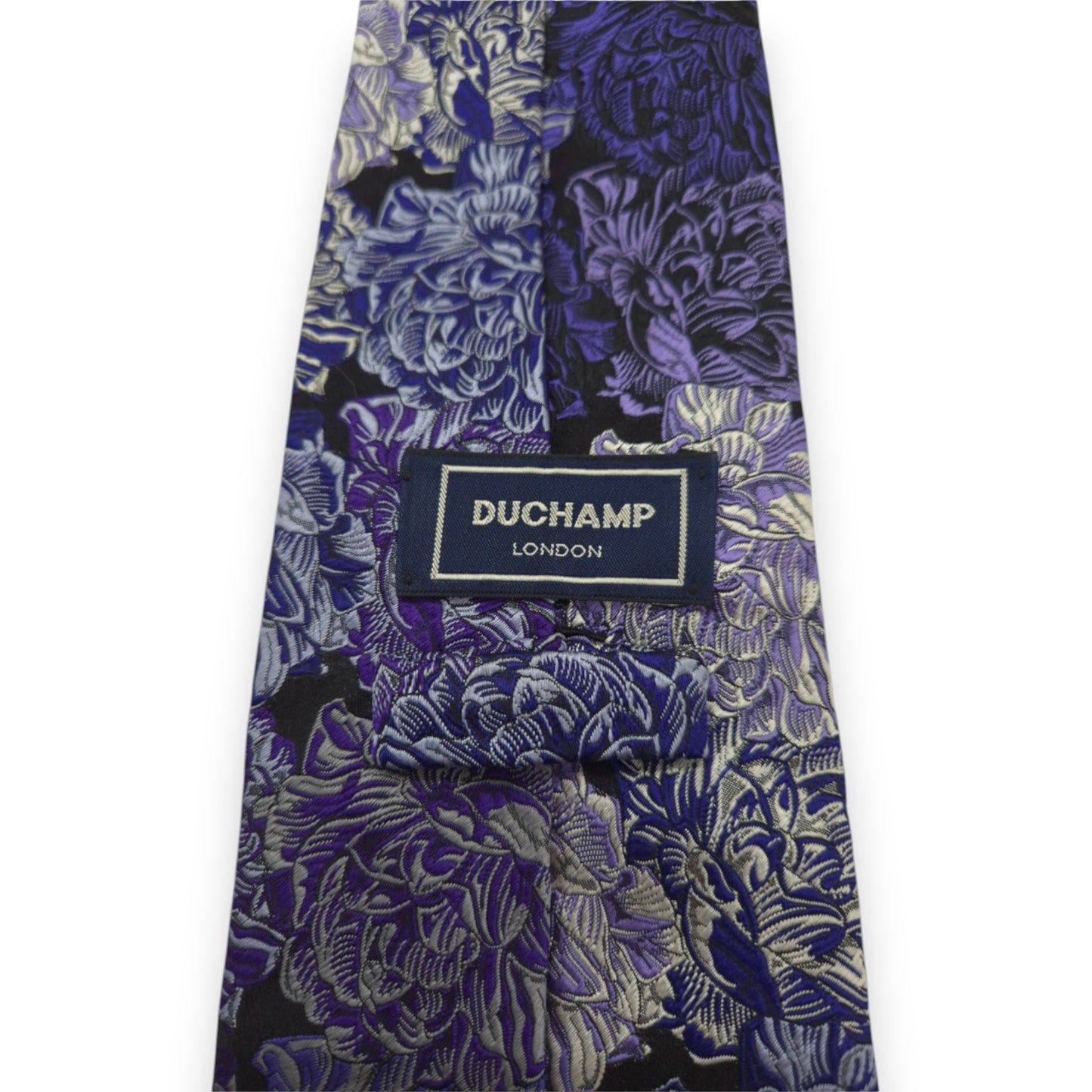 Cravate à fleurs Duchamp noire/violette