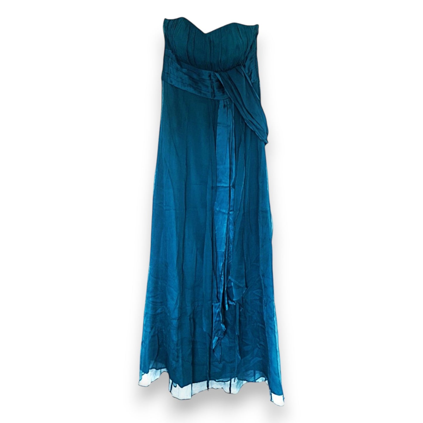 Robe en mousseline verte mousson