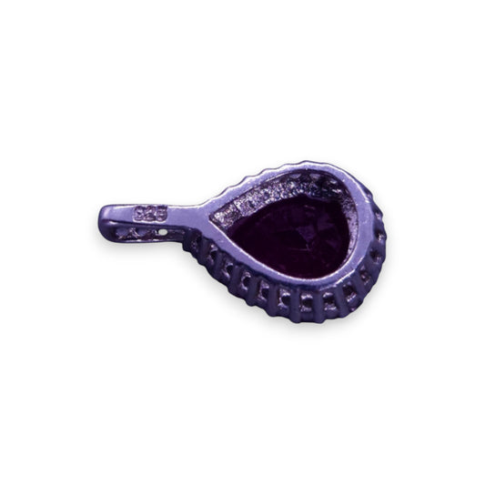 Silver Garnet & Cubic Zirconia Classic Pendant