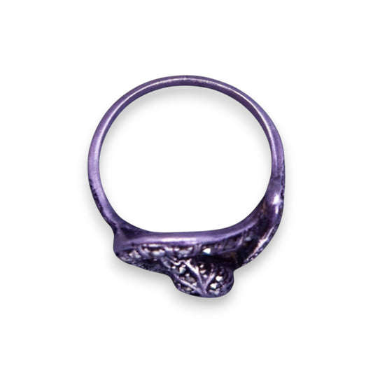 Sterling Silver Marcasite Vintage Snake Ring