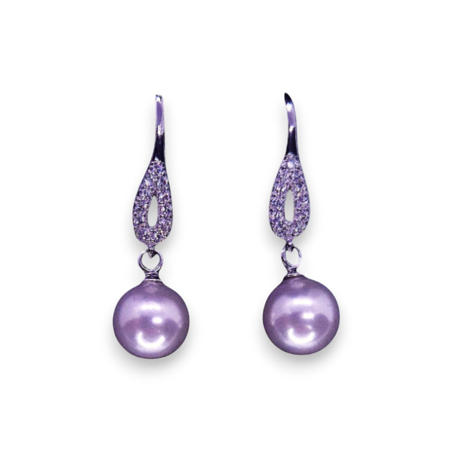 Sterling Silver Pearl & Cubic Zirconia Classic Earrings
