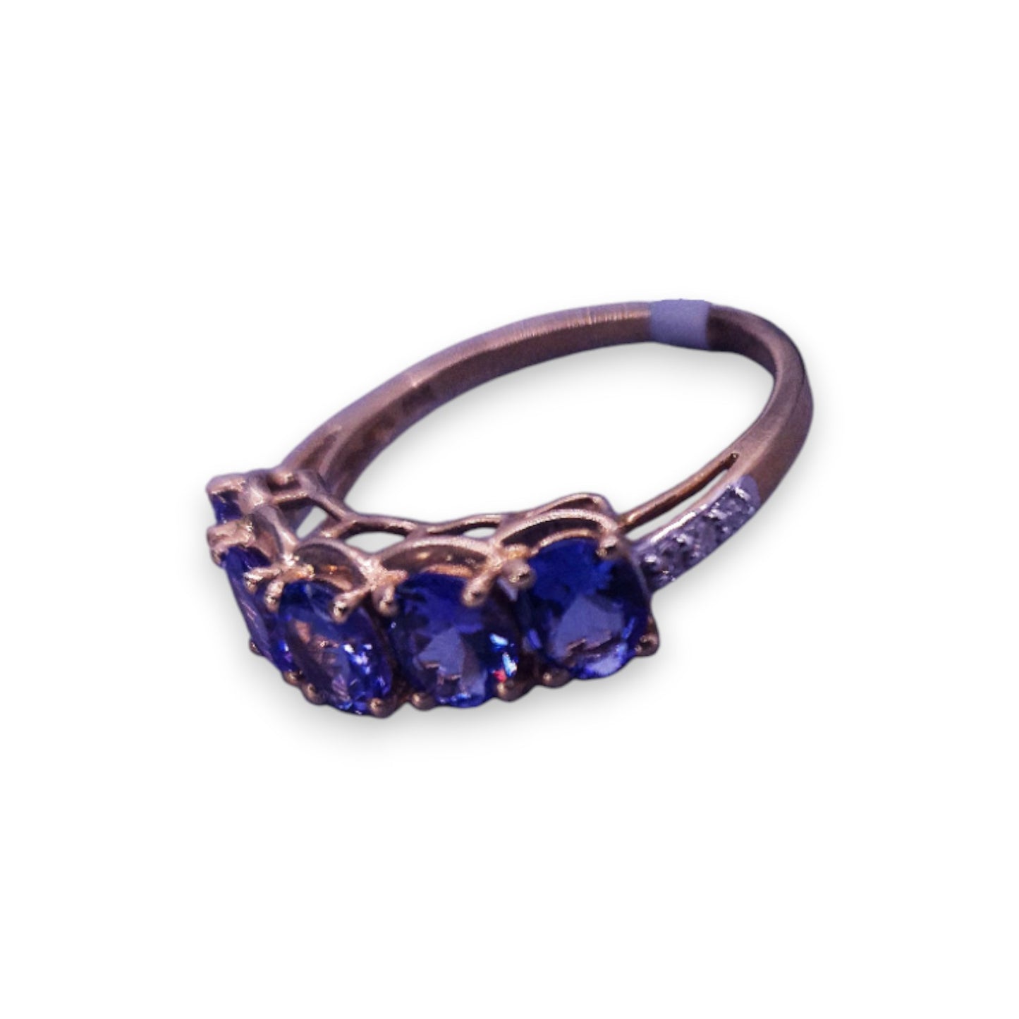 9ct Gold Tanzanite & Diamond Classic Ring