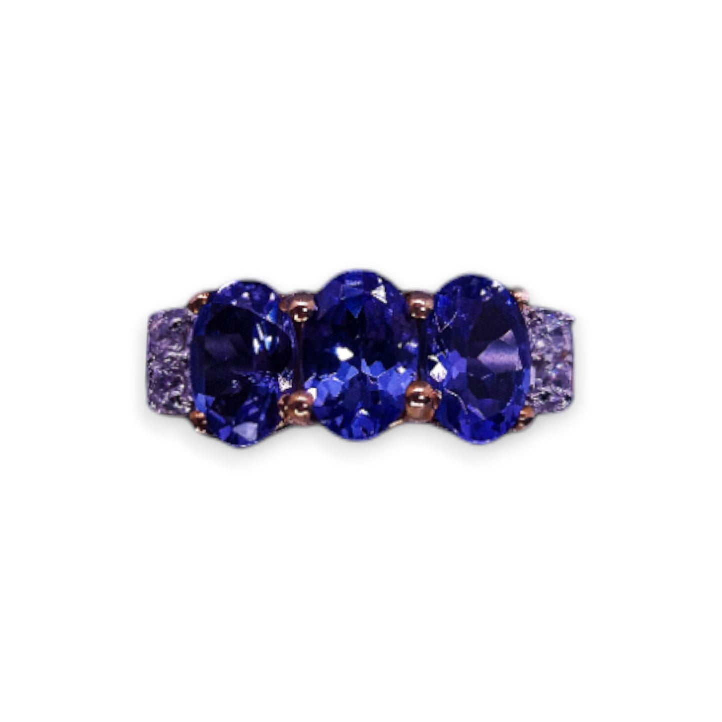 9ct Gold Tanzanite & Cubic Zirconia Classic Ring