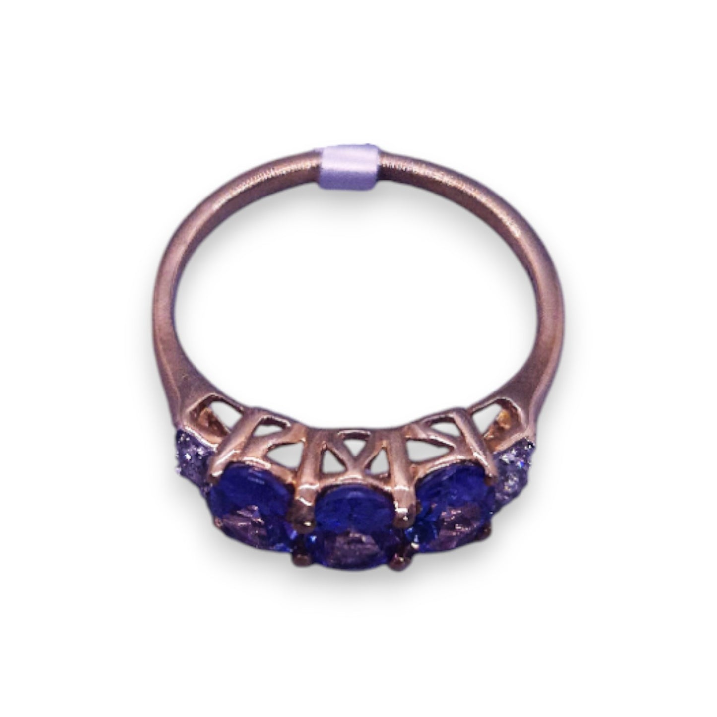 9ct Gold Tanzanite & Cubic Zirconia Classic Ring