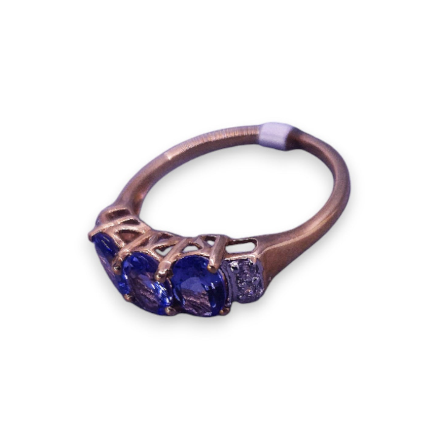 9ct Gold Tanzanite & Cubic Zirconia Classic Ring