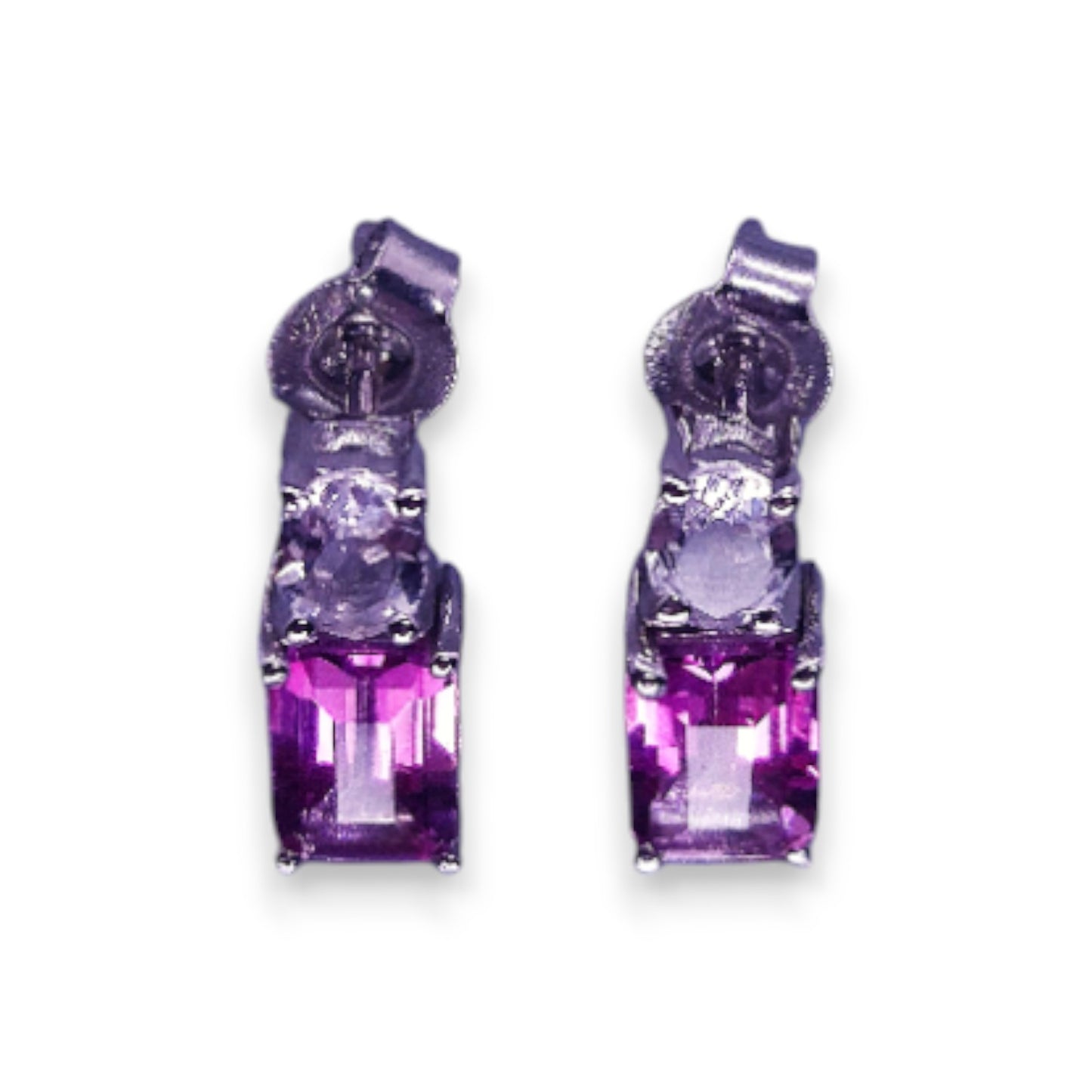Sterling Silver with Pink Topaz & Morganite Classic Earrings