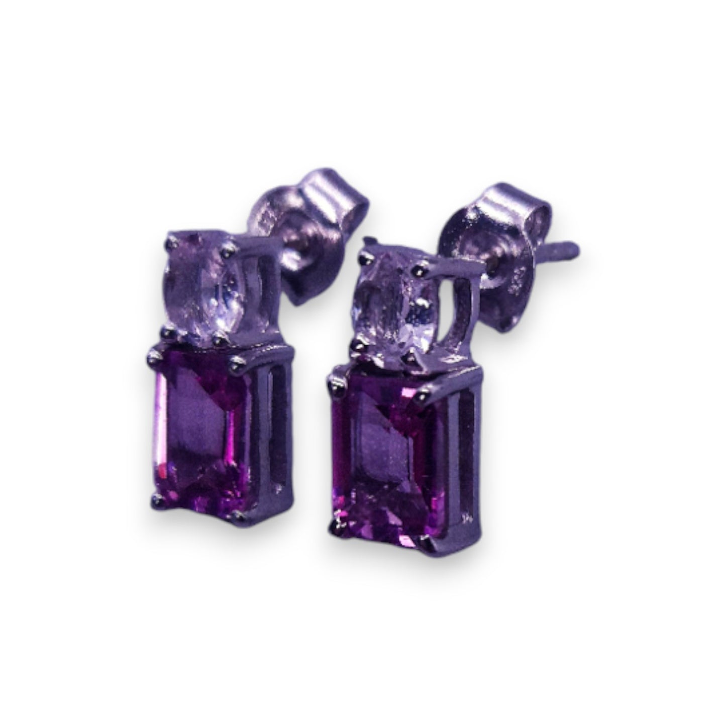 Sterling Silver with Pink Topaz & Morganite Classic Earrings