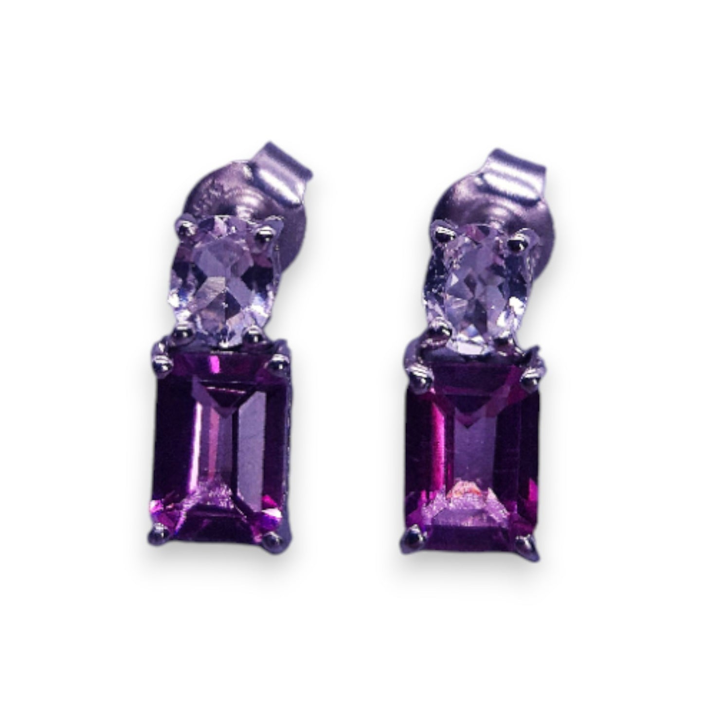 Sterling Silver with Pink Topaz & Morganite Classic Earrings