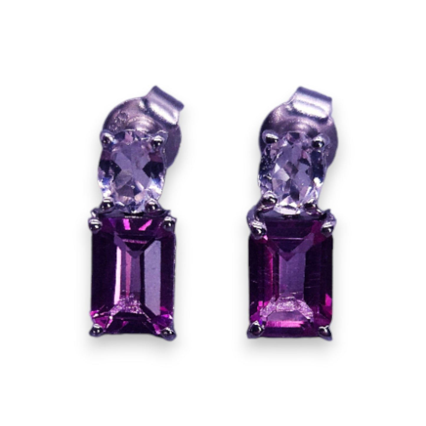 Sterling Silver with Pink Topaz & Morganite Classic Earrings
