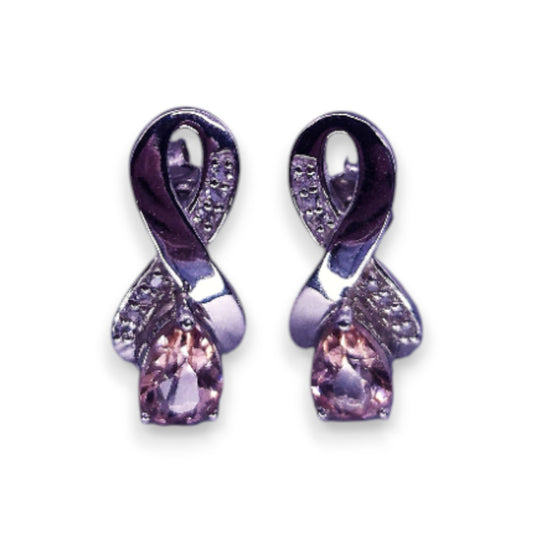 Sterling Silver Galileia & Clear Topaz Classic Earrings