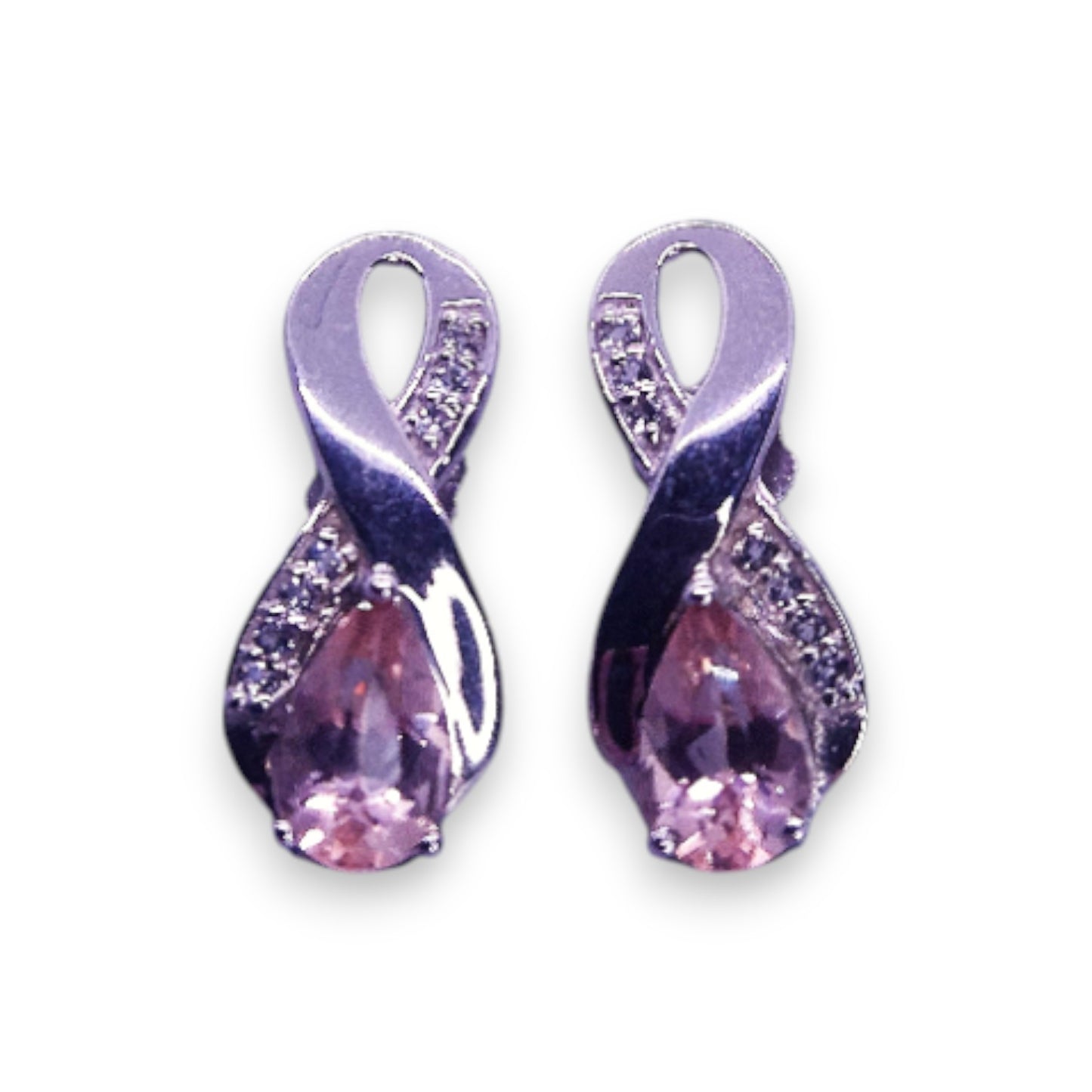 Sterling Silver Galileia & Clear Topaz Classic Earrings