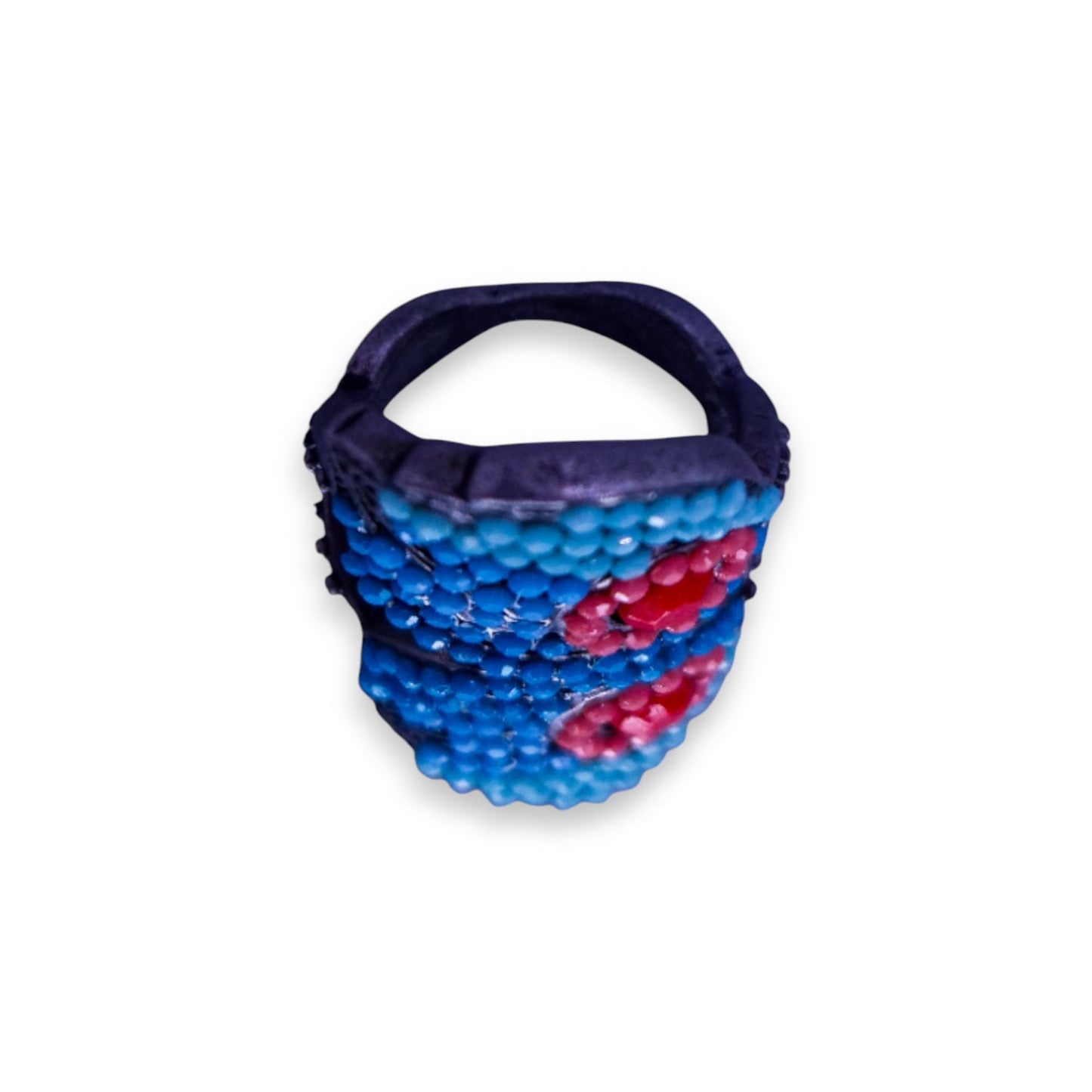 Metal Plastic Stones Statement Ring