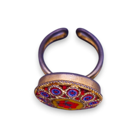 Gold Tone Micro-Mosaic Vintage Ring