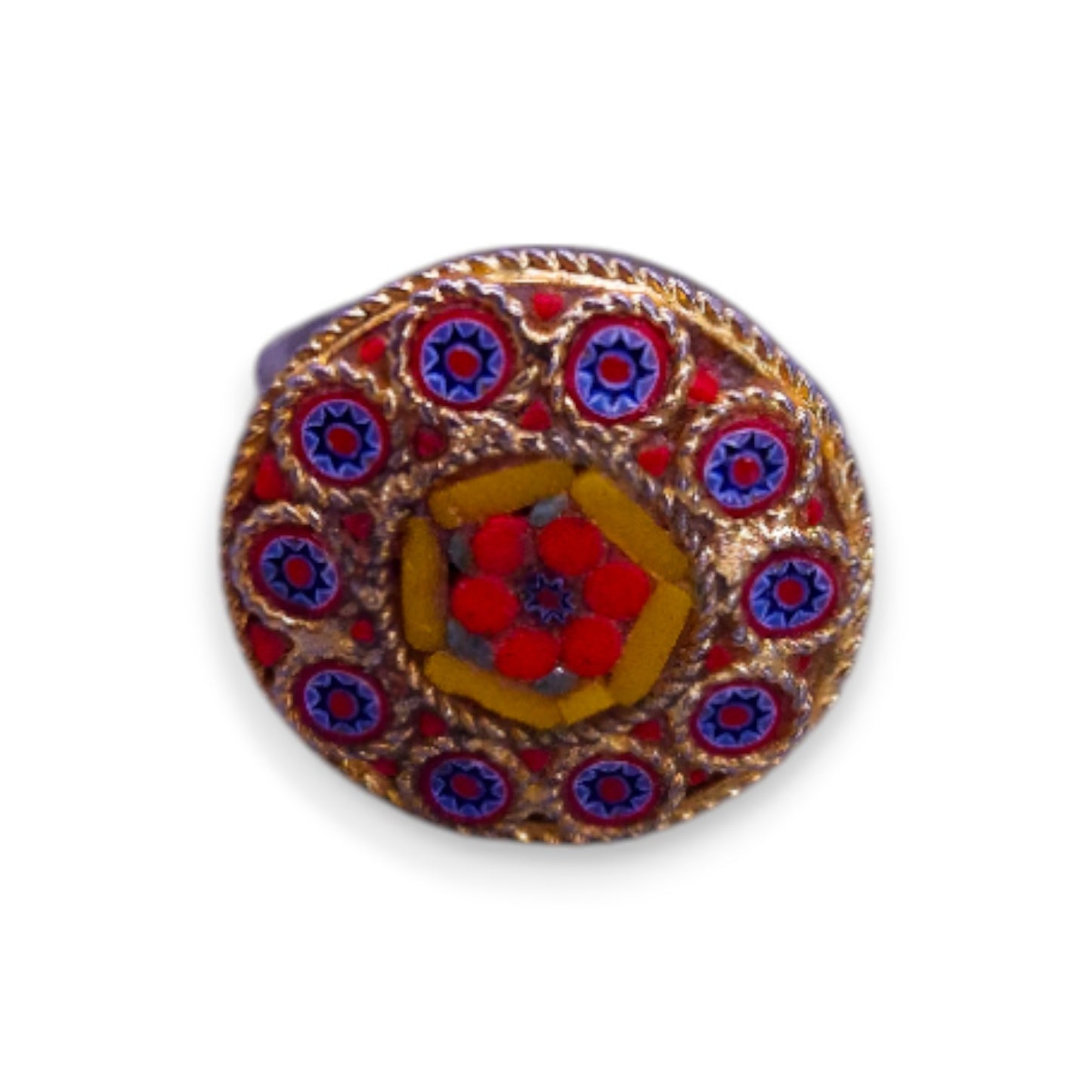 Gold Tone Micro-Mosaic Vintage Ring