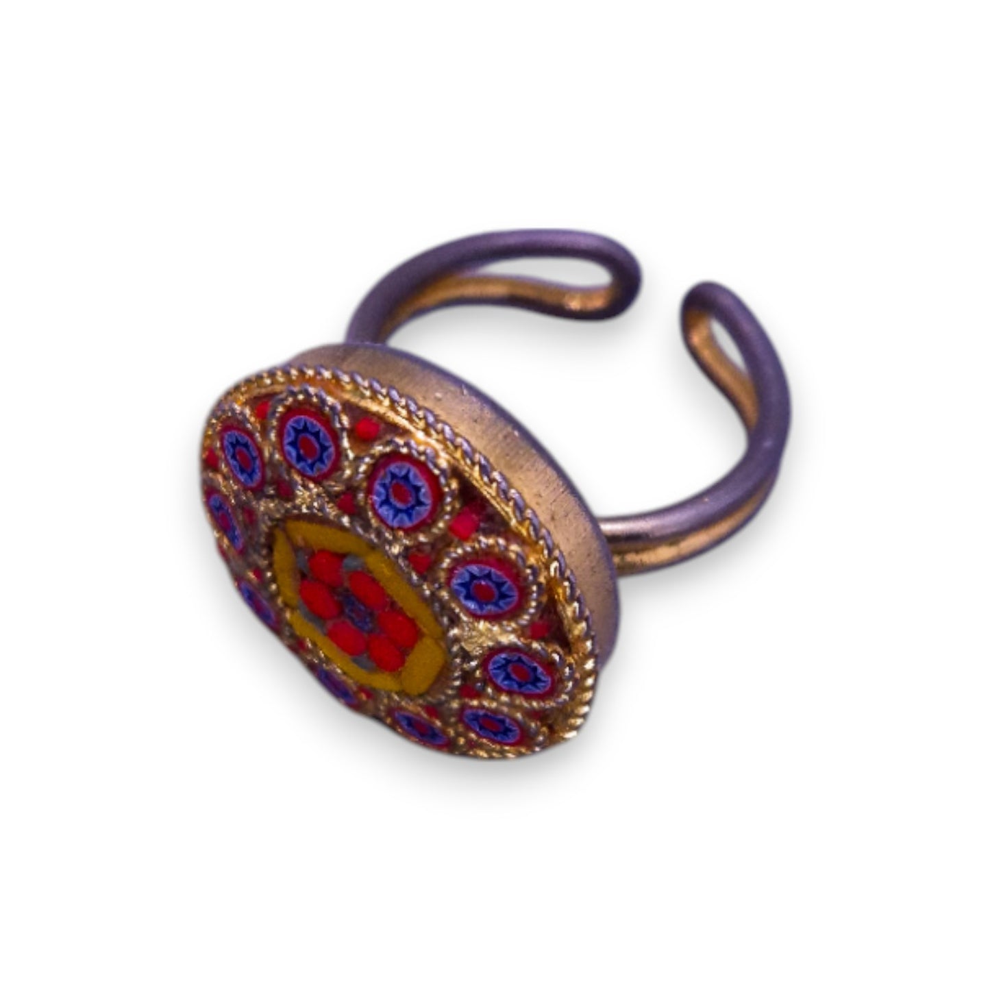 Gold Tone Micro-Mosaic Vintage Ring