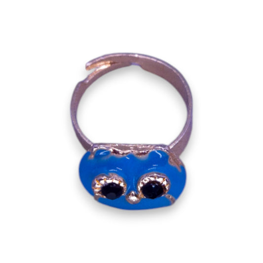 Gold Tone Enamelled Nature Inspired Owl Ring