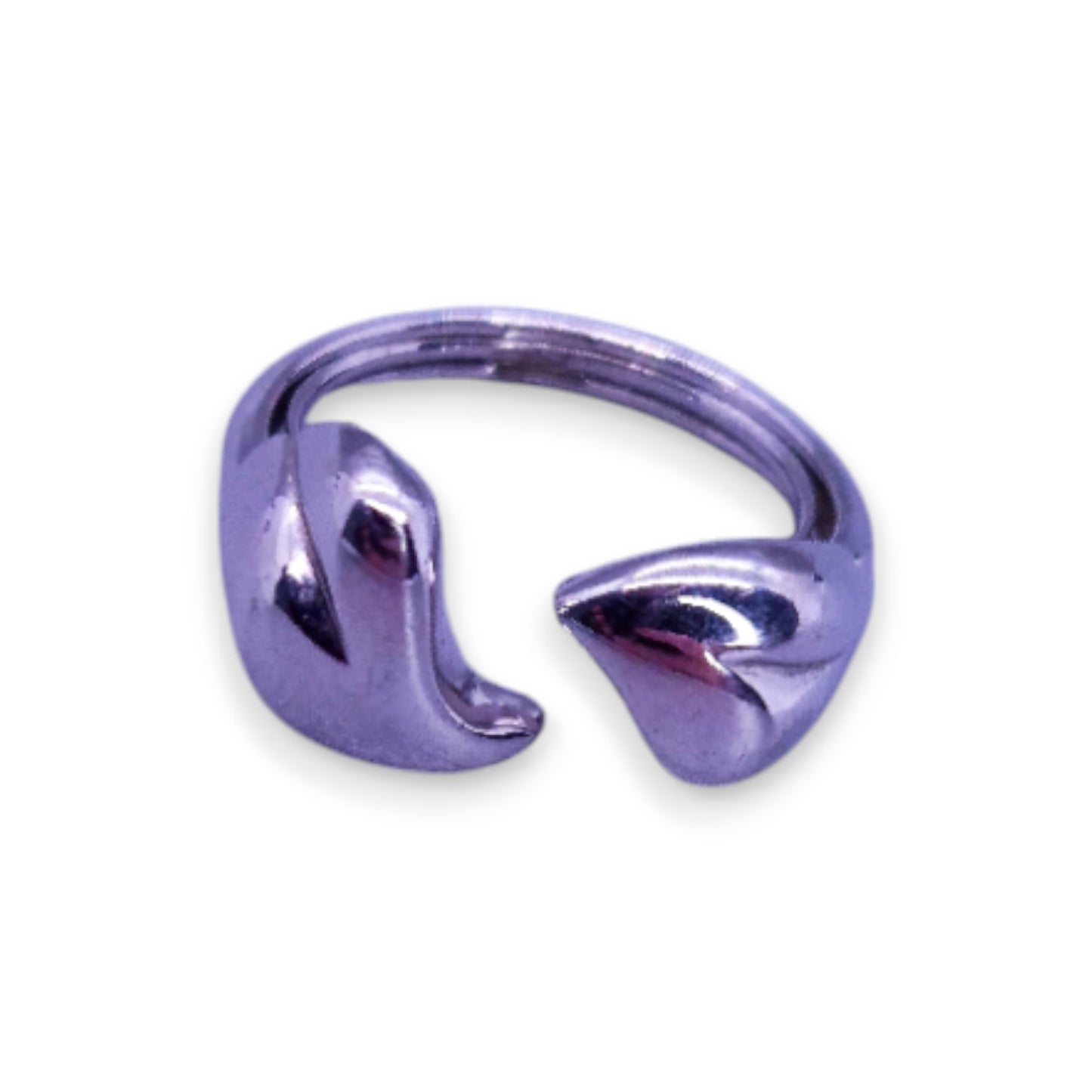 Silver Tone Romantic Hearts Ring