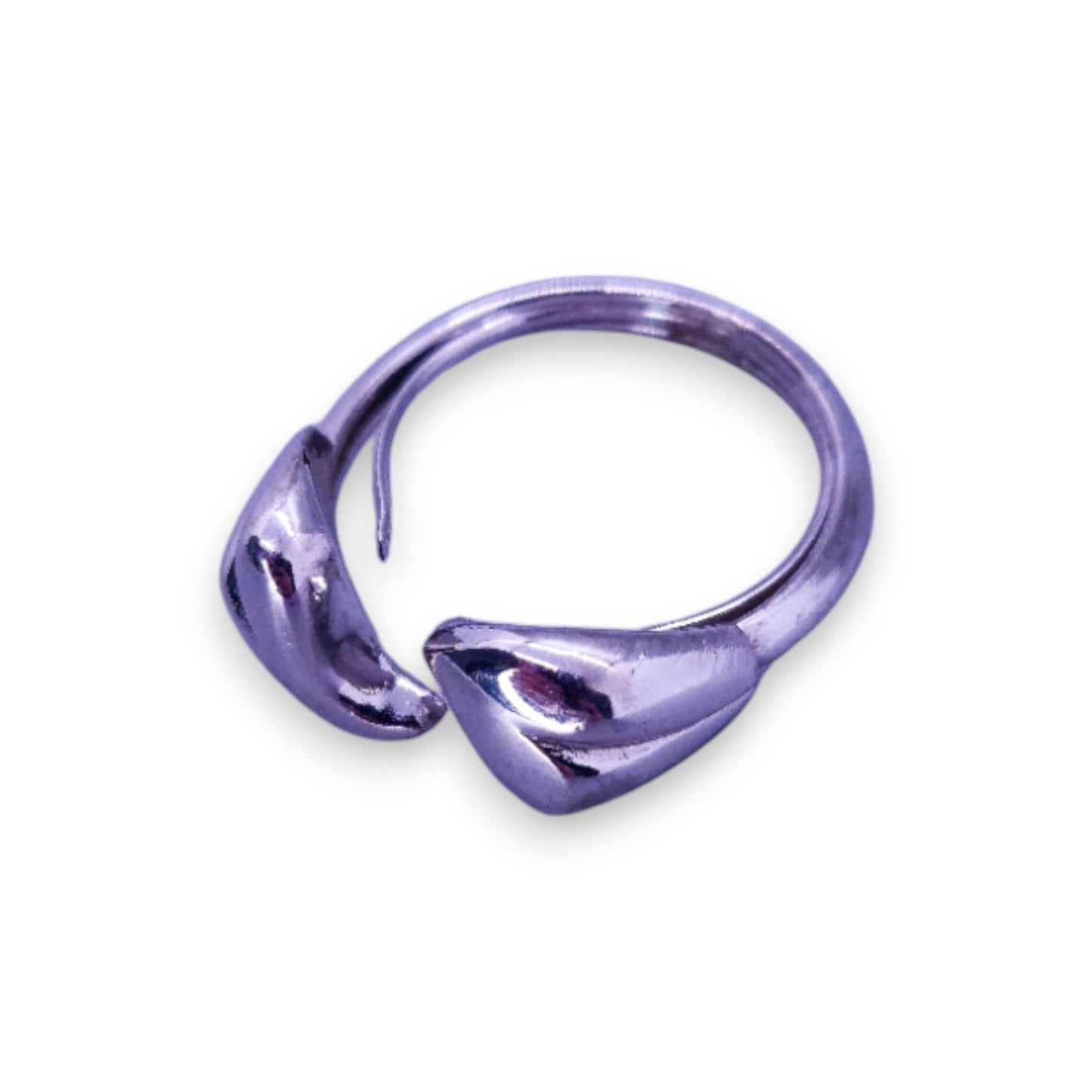 Silver Tone Romantic Hearts Ring